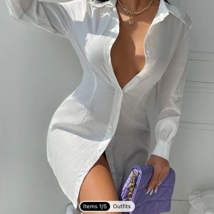 Beautiful open back Button up mini dress